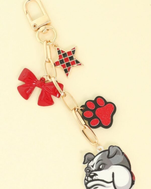 Game Day Bulldog Bag Charm Keychain