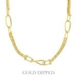 Gold-plated Oval Link Rope-style Chain Necklace