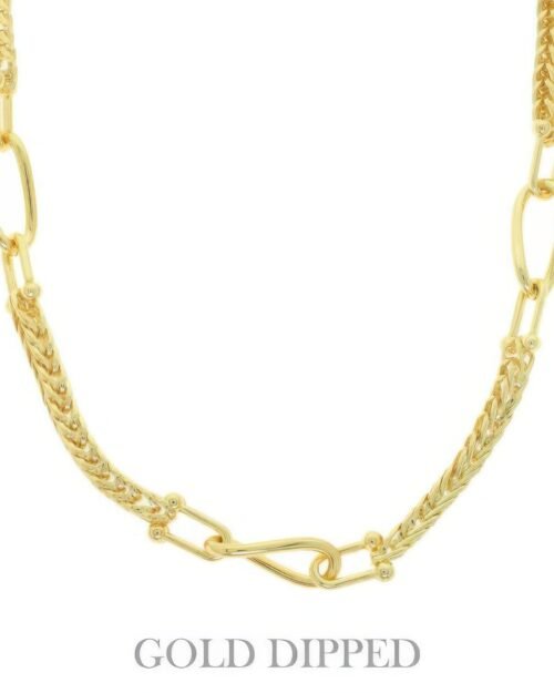 Gold-plated Oval Link Rope-style Chain Necklace
