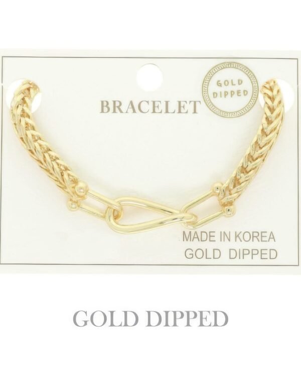 Gold-plated Oval Link Rope-style Chain Bracelet
