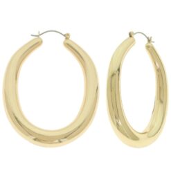 Gold Plated Oval Hoop Earrings