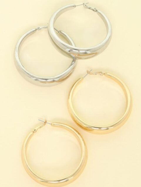 Gold Plated Chunky Hoop Earrings