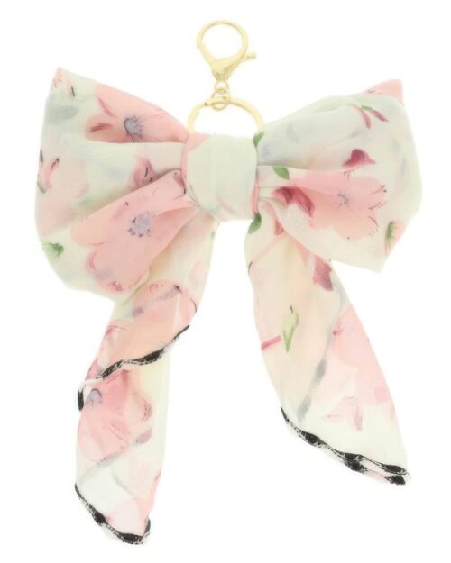 Floral Theme Scarf Bow Bag Charm Keychain