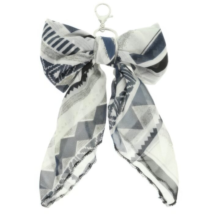 Rose Bloom Scarf Bow Bag Charm Keychain - Image 2