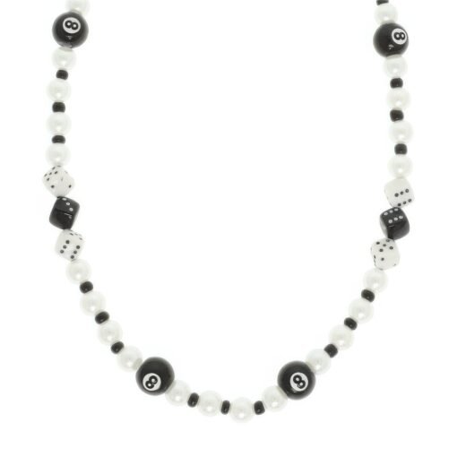 Western Gambling Theme 8 Ball Beaded Necklace
