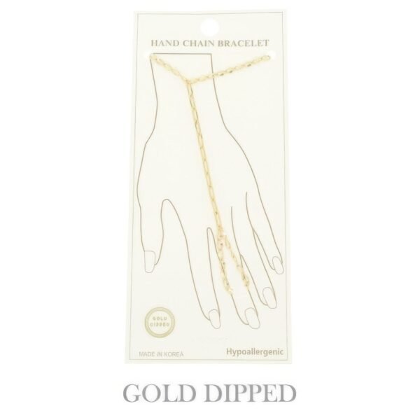 Gold-plated Cable-styled Hand Chain Bracelet