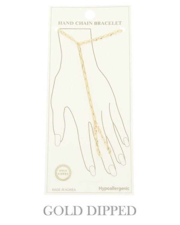 Gold-plated Cable-styled Hand Chain Bracelet