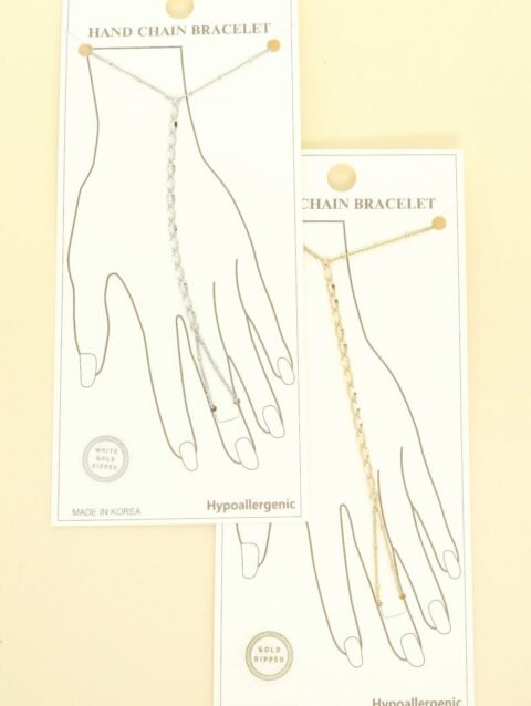 Gold-plated Twisted Hand Chain Bracelet