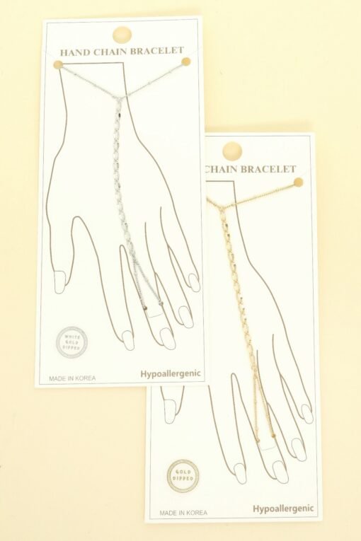 Gold-plated Twisted Hand Chain Bracelet