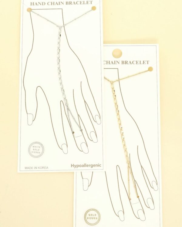 Gold-plated Twisted Hand Chain Bracelet