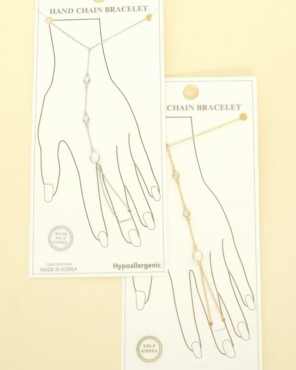 Gold Plated Cz Cable Chain Hand Bracelet