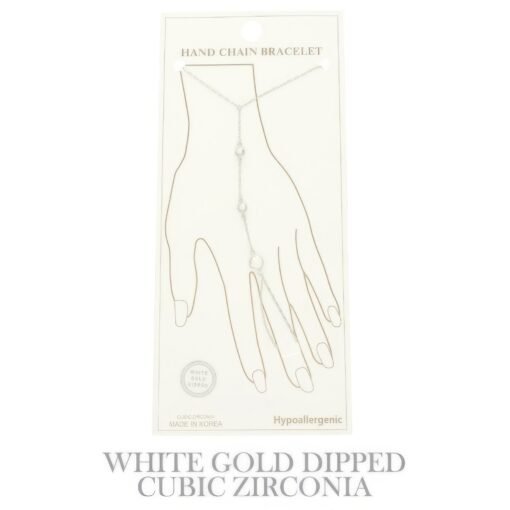 Gold Plated Cz Cable Chain Hand Bracelet