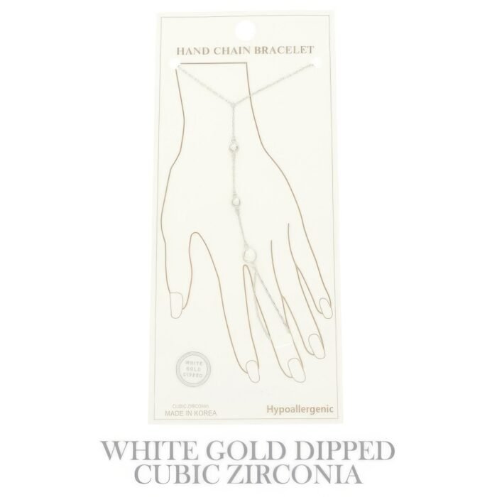 Gold Plated Cz Cable Chain Hand Bracelet - Image 3
