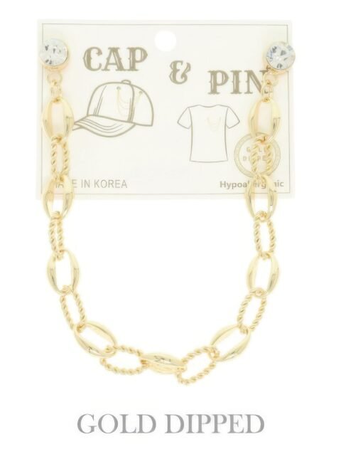 Gold Plated Twist Link Cap Chain And Pin