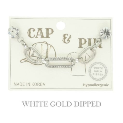 Gold Plated Rolo Paperclip Link Cap Chain And Pin