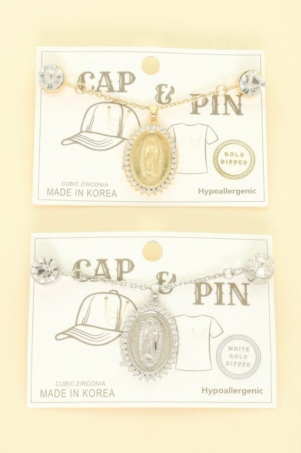 Gold Plated Virgin Mary Theme Charm Hat Chain