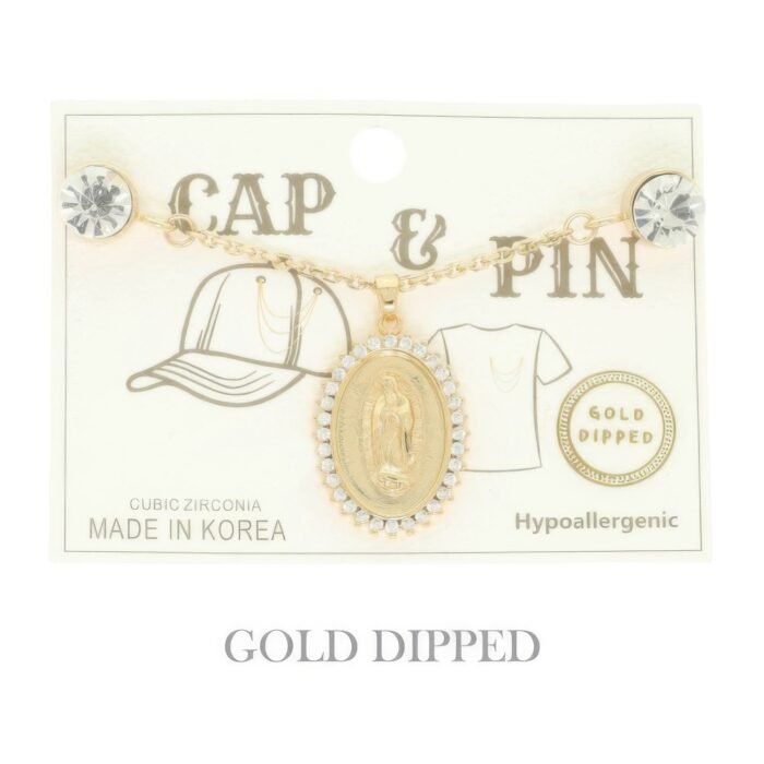Gold Plated Virgin Mary Theme Charm Hat Chain - Image 2