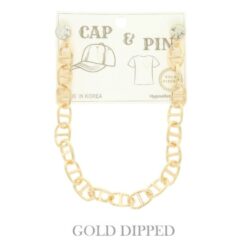 Gold Plated Soda Tab Link Cap Chain And Pin
