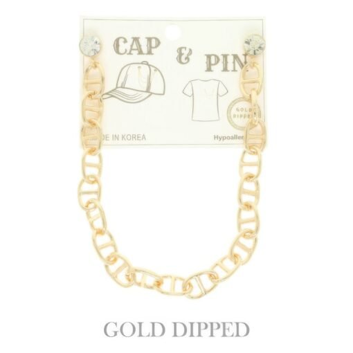Gold Plated Soda Tab Link Cap Chain And Pin