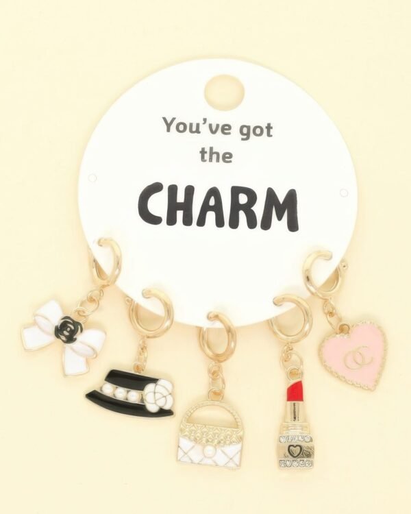 5pc Fashion Theme Assorted Charm Set