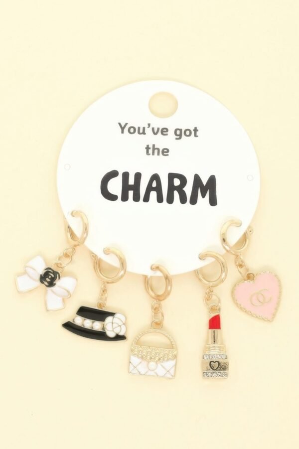 5pc Fashion Theme Assorted Charm Set