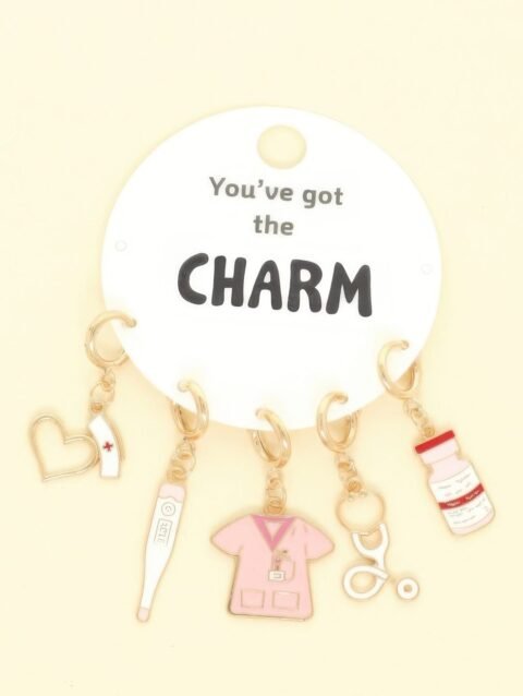 5pc Nurse Theme Assorted Charm Set