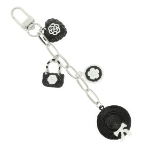 Black And White Theme Bag Charm Keychain