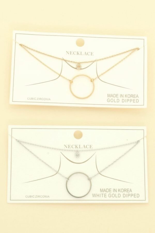 Cz Gold Plated Round Cut Pendant Necklace