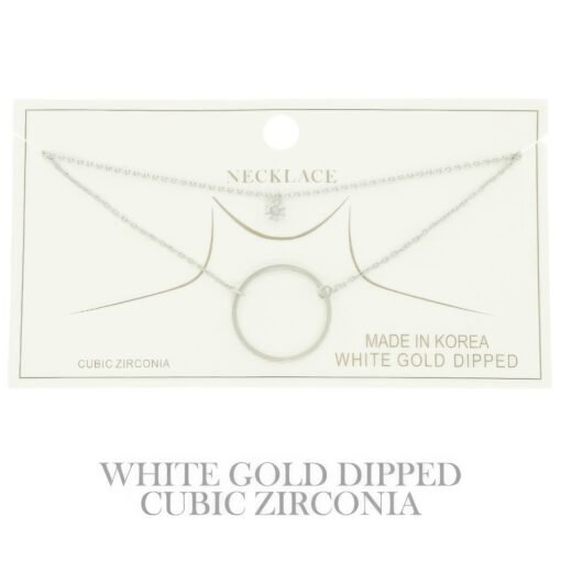Cz Gold Plated Round Cut Pendant Necklace