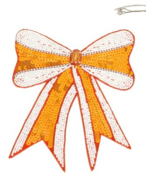 gameday sequin ribbon barrette hair clip