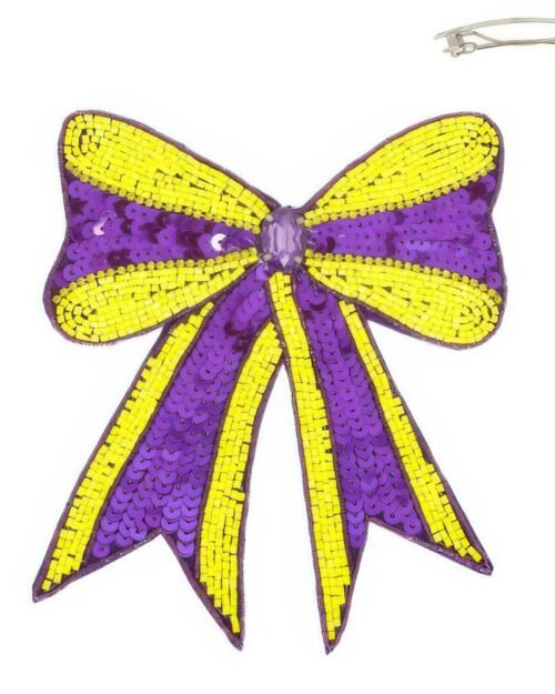 gameday sequin ribbon barrette hair clip