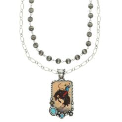 Western Rodeo Cowboy Beaded Necklace
