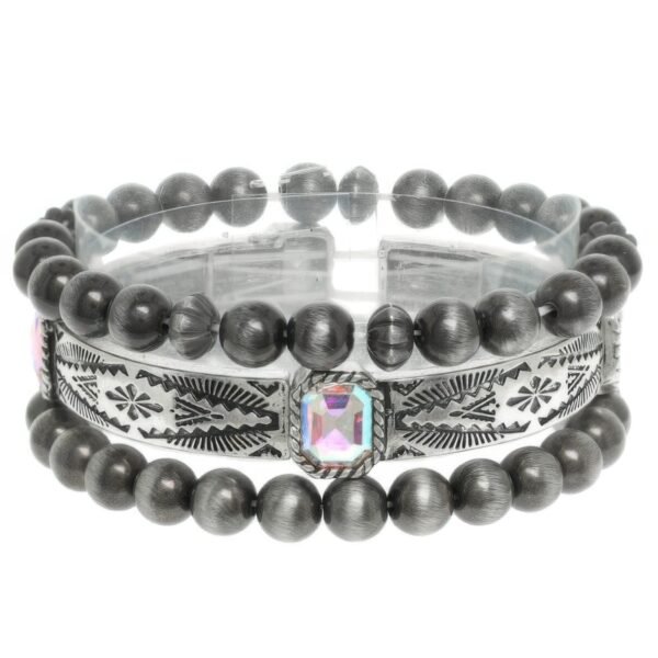 Western Crystal Beaded Bracelet Set – 3pc