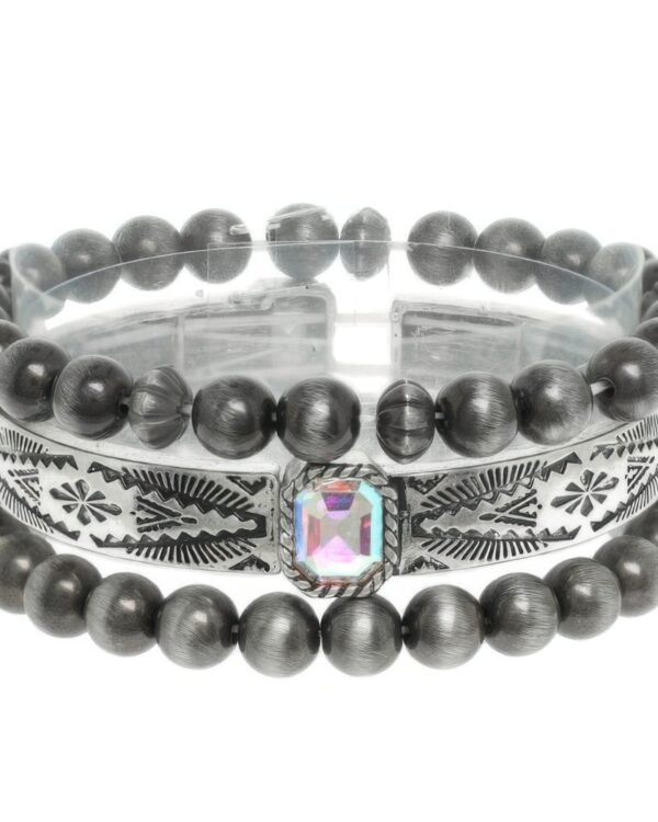 Western Crystal Beaded Bracelet Set – 3pc