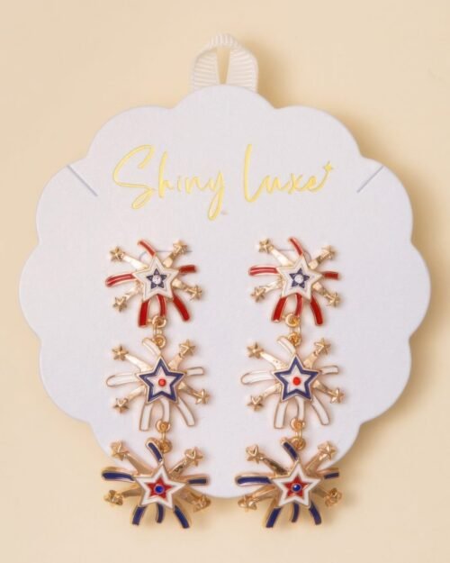 Patriotic Starburst Dangle Earrings