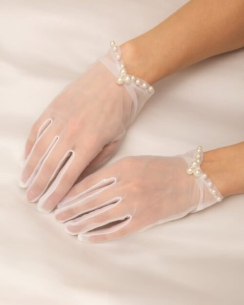 Bridal Sheer Mesh Wrist Length Gloves