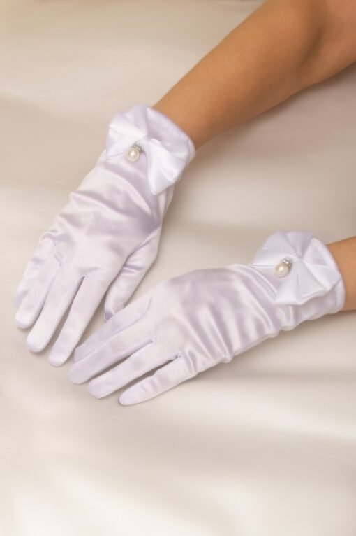 Women’s Bridal Wrist Length Satin Gloves