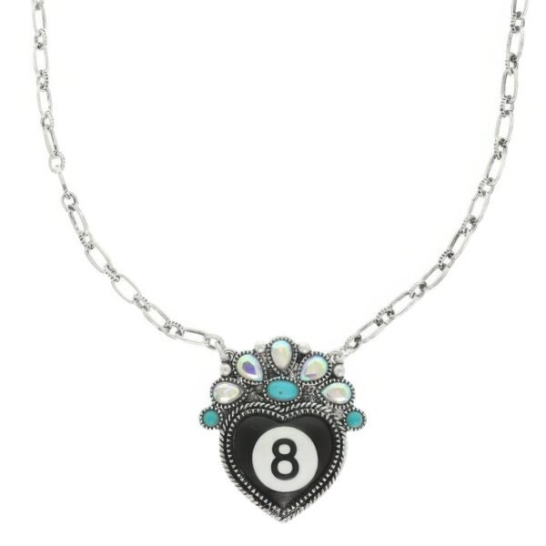 Western Eight Ball Pendant Necklace