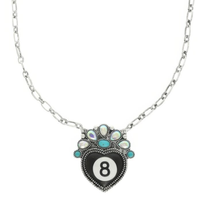 Western Eight Ball Pendant Necklace - Image 1