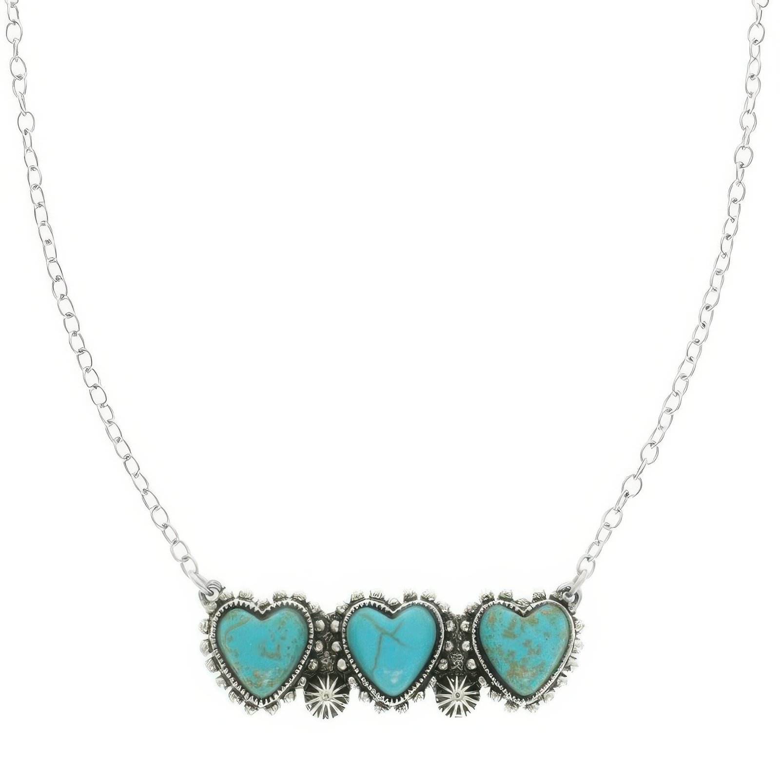 western jeweled heart pendant necklace