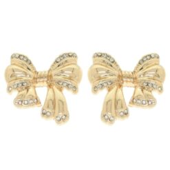 Polished Short Tail Bow Post Earrings