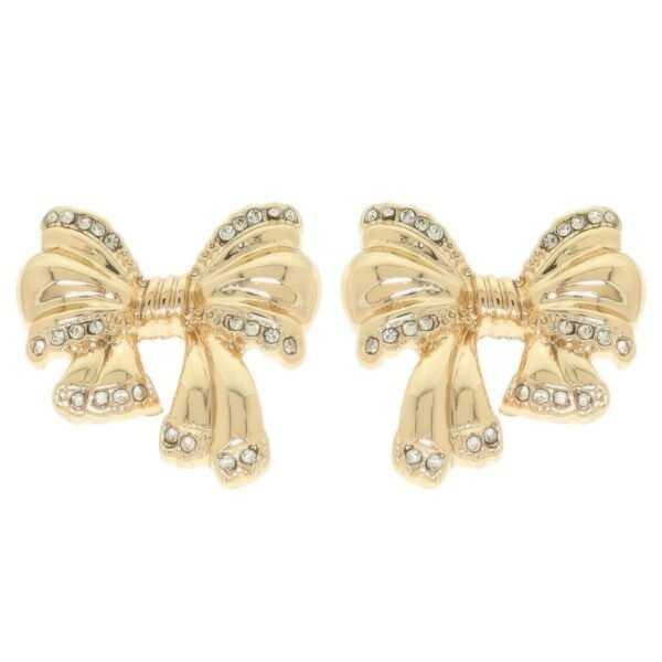 Polished Short Tail Bow Post Earrings