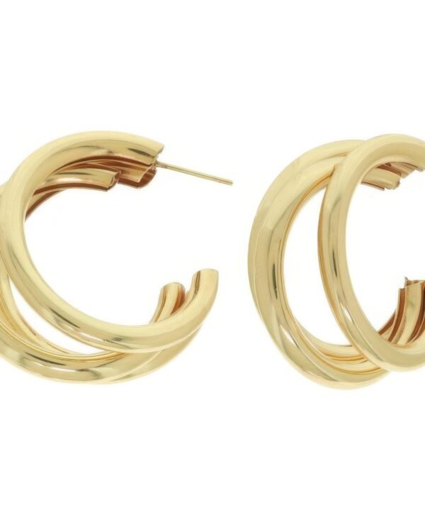 Polished Open Tube Hoop Earrings