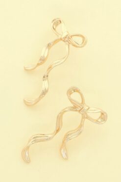Long Tail Bow Ribbon Post Earrings