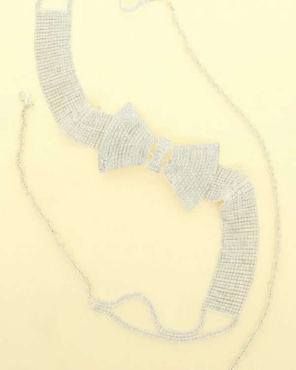 Rhinestone Pave Bowtie Motif Buckle Belt