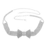 Rhinestone Pave Bowtie Motif Buckle Belt