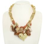 Stone Theme Necklace With Heart Pendants - Image 2