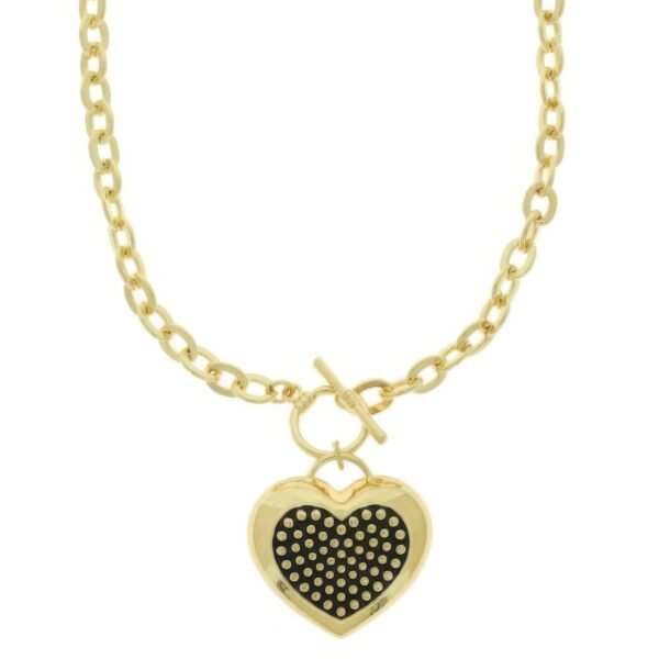 Western Bubble Pave Heart Pendant Necklace