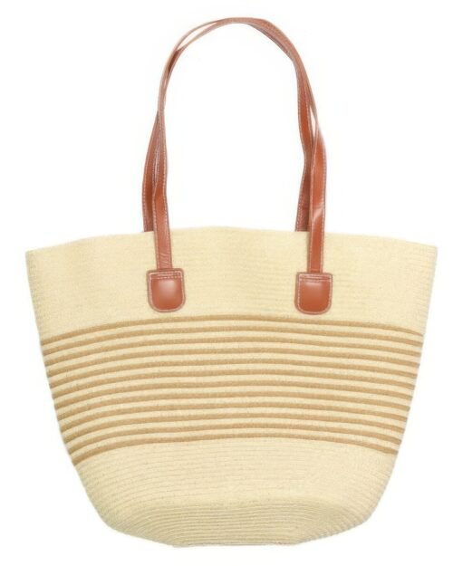 Striped Patterned Straw Woven Bag