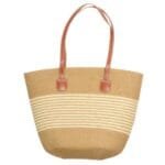 Striped Patterned Straw Woven Bag